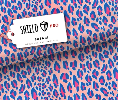 Leo Print Leoprint  apricot pink Hamburger Liebe Safari Leo in Grau Shield Albstoffe Shield protect me stay save Albstoffe Shield Jersey antimikrobiell Trevira-Bioactive Stoff für Mundschutzmasken Hightech-Faser Trevira-Bioactive s von Hamburger Liebe