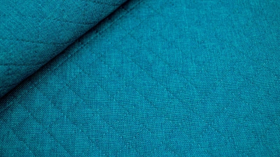 gesteppter Polsterstoff Tiago Stepper Polstern Möbelstoff Bezug Webstoff petrol gesteppt Tiago petrol Taschenstoff Möbelpolsterstoff petrol gesteppt Rauten 3 cm
