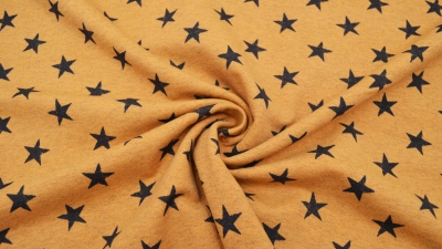 French Terry in brick  mit Sternen Sterne Summersweat  orange mit Sternen  Sweat  French Terry Summersweat Sommersweat Sommer Sweat in senf Stoff für Kleidung