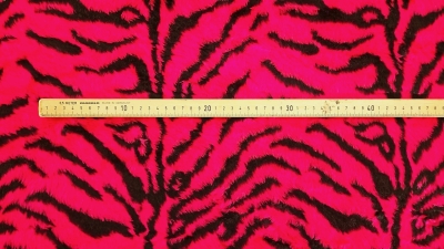 GP 6,-- €/Meter - Tigerplüsch pink pink - schwarzer Plüsch Tiger pink Reststück 2,30 Meter