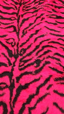 Preview: GP 6,-- €/Meter - Tigerplüsch pink pink - schwarzer Plüsch Tiger pink Reststück 2,30 Meter