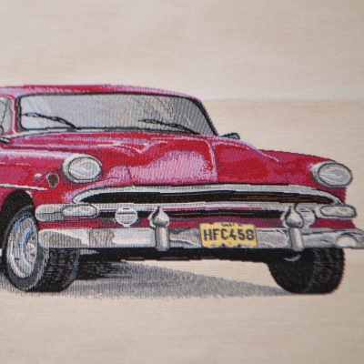 Cuba Car vintage car oldtimer Oldimer Cuba classic cars pink Cuba Gobi Panel Gobelin Oldtimer Auto Kissen Panel  Gobelin Panel Gobelin Kissen