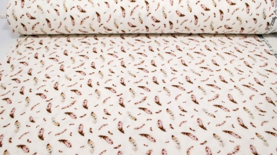 Mini Waffel Jersey Waffeljersey Waffelstoff Waffelpiket Piquet Mini Waffel mit Feder Federn Feathers Miniwaffelstoff für Babys Babykleidung Waffelpiket Babynestchen Snoozy Fabrics   Feder Federn Feathers