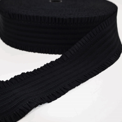 Ziergummi navy meliert breit 10 cm breiter Gummi Ziergummi Rüschengummi Rüschen  Gürtelgummi Ziergummi gerafft gesmokt gerüschter Gummi gerafft  Ziergummi breit Gummi navy