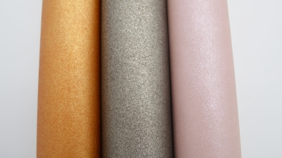 Preview: Glitzer-Kunstleder, Softly, softes Kunstleder,  weiches Kunstleder mit Glitzer, orange, rosa, mint, hellblau-silber, schwarz-silber, schwarz-gold, kaschiert Glitter, Gitzeroptik, Stoff für Geldbeutel, Rucksack, Kosmetiktäschchenstoff