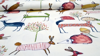 Oh my deer Hirschstoff Igelstoff Eichhörnchenstoff Waldstoff Herbst, Herbststoff, Dekostoff mit Rehen, Rehstoff  Fuchs Füchsen, Fuchsstoff, Stoff mit Fuchsdesign Stoff mit Tieren herbstlicher Stoff