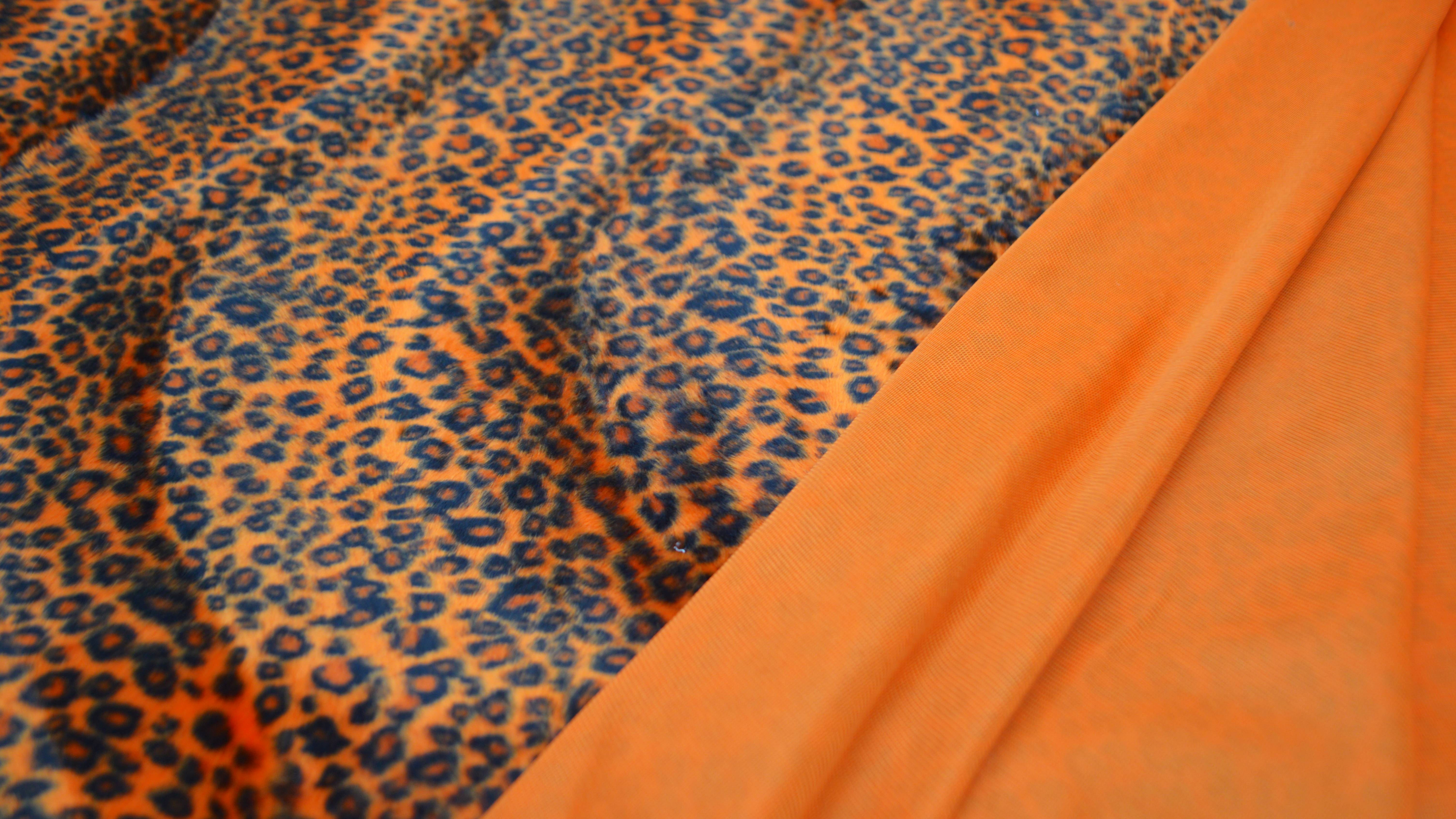 Türtapete Leopardenmuster in orange schwarz 