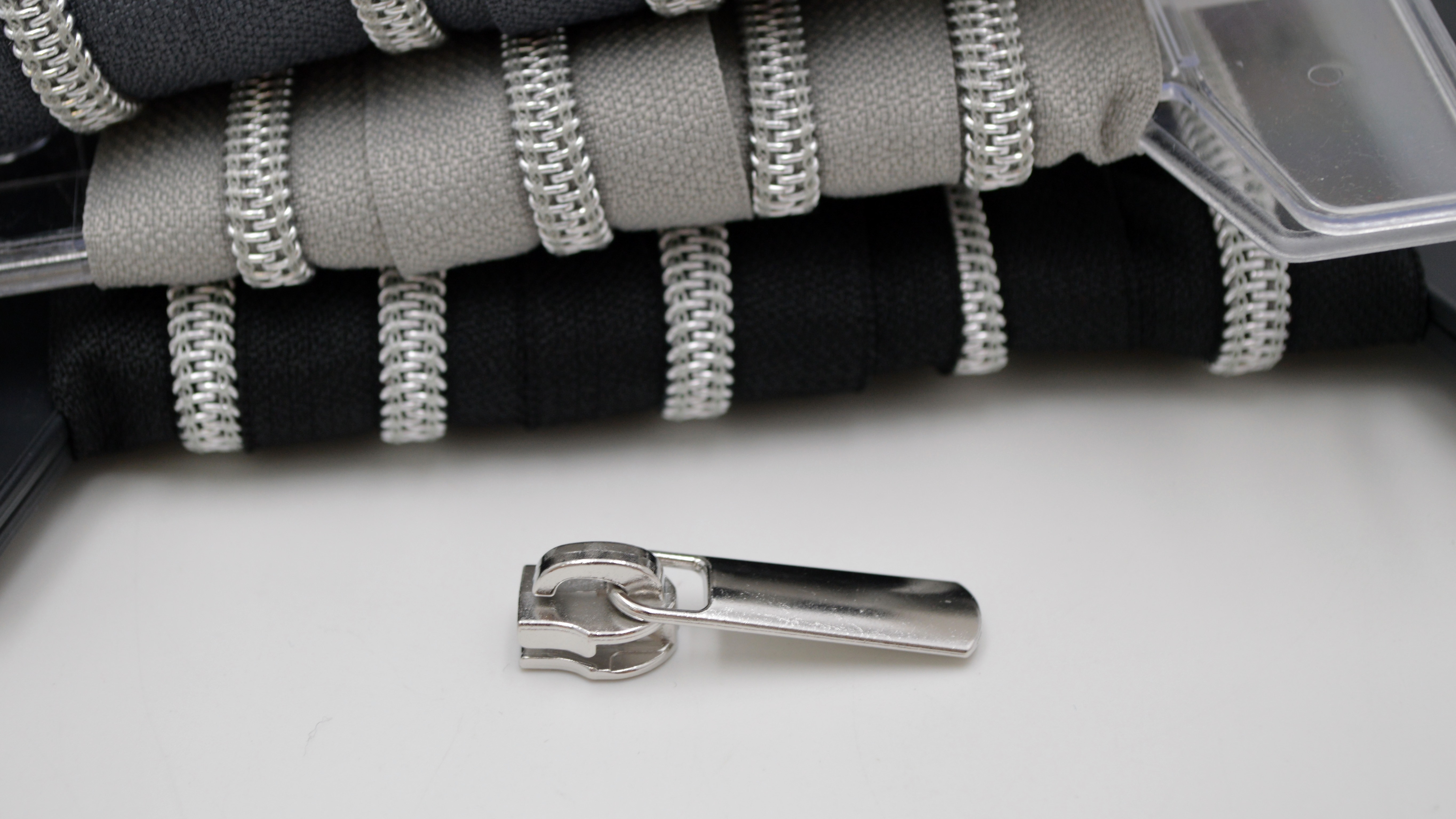 10 Schieber Ersatz Zipper für Metal Reißverschlüsse Nummer 10 Silber