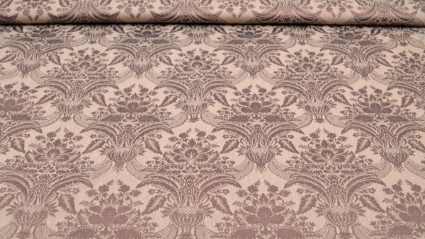 Jacquard, Polyester-Jacquard, idealer Stoff für Polsterungen - Vorhänge - Dekostoff - auch für mittelalterliche Kostüme - Gewandungen - altes Jacquardmuster mit Blumendesign - Rankendesign - Vorhangstoff mit Blumenmuster Stoff mit Ornamenten Barockstoff