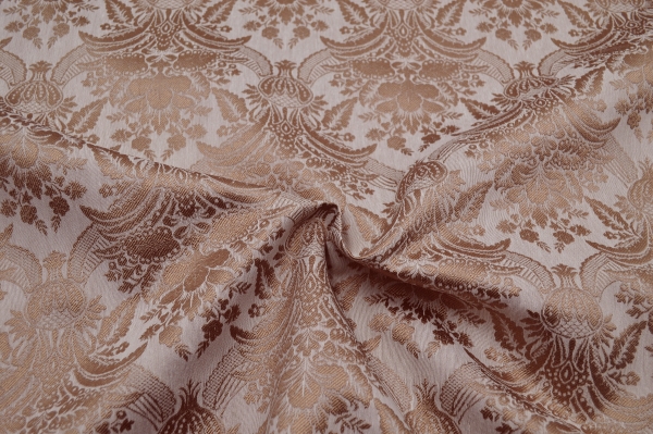 Jacquard, Polyester-Jacquard, idealer Stoff für Polsterungen - Vorhänge - Dekostoff - auch für mittelalterliche Kostüme - Gewandungen - altes Jacquardmuster mit Blumendesign - Rankendesign - Vorhangstoff mit Blumenmuster Stoff mit Ornamenten Barockstoff