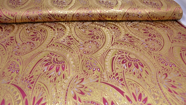 Brokat Marrakesch in Pink, Gold, Silber, Gold-Brokat, Silber-Brokat, Orange, Grün, Bordeaux,  Brokatstoff, orientalischer Dekostoff, Möbelstoff, beidseitig verwendbar