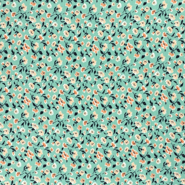 minzige Viskose Stretch Stretch Viskose mit Blumen Stretch Viskose Blümchen Blumen Viskose elastische Viskose