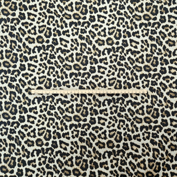 Dekostoff mit Leo Muster Polsterstoff Leoparden Design Kissenstoff Leo
