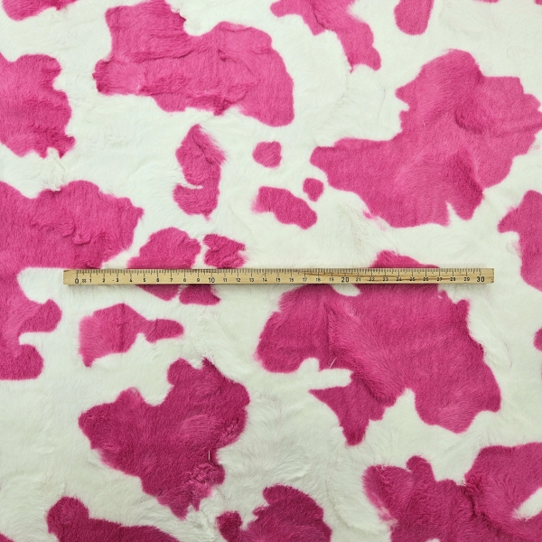 Fellimitat Kuh Design Kunstfell Kuh pink-weiß kuschliges Fellimitat in pink Kuh