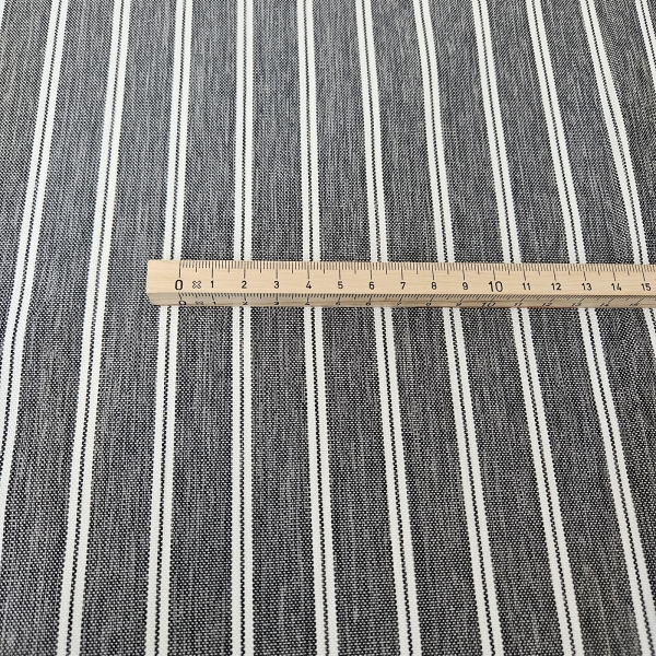 Outdoorstoff Sreifenstoff für Außenbereich Maritimer Stoff für Outdoor dunkelgrau gestreift