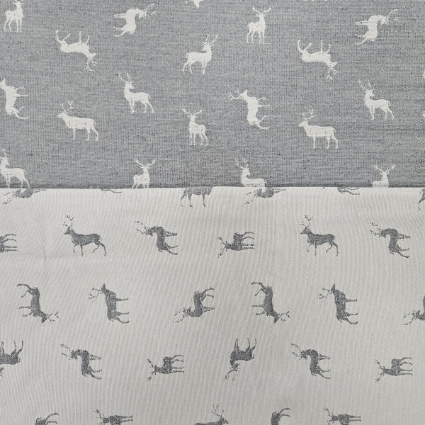 Landhausstil Edelweiß Stoff mit Edelweiss  Jacquard Jacquardstoff im Landhaus Hirschstoff Stoff mit Hirschen Landhausstoff mit Edelweiß Hirschen