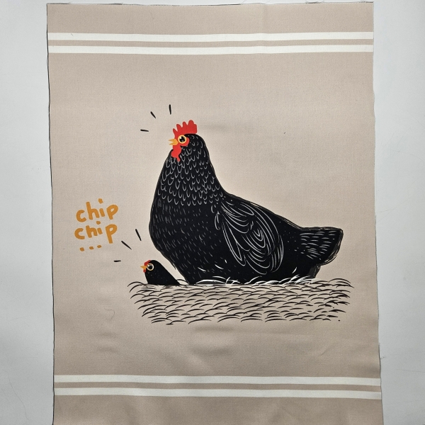 Panel Hühner Hühnerstoff mit 3 Designs für Kissen - Geschirrtücher - 70 x 160cm