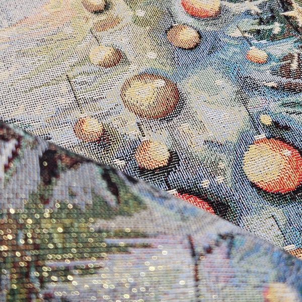 Gobelin Weichnachtsbäume ca. 47x47 cm mit goldenem Schimmer