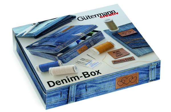Gütermann Artikel  799782 Denim Box Garnset zum Sparpreis Nähfaden Set Denim Jeans Jeansgarn Jeansgarne Jeansnadeln Gütermann Nähfaden Jeans Denim Box Gütermann Artikel  799782 Denim Box Garnspulen Faden Nähfaden Allesnäher Qualitätsgarn Denim Box