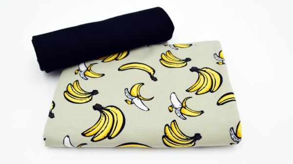 0733-Baby Set Banana Baby Set Babyhose mit Bananen Jersey mit Banane Bananenjersey Sommerhose  Babyhöschen Babypumphose Baby Pulli Baby Büx Jersey Baby Set Stoffset Materialset Stoffset Stoffpakete  Baumwollsets Nähsets Jersey mit Bananen