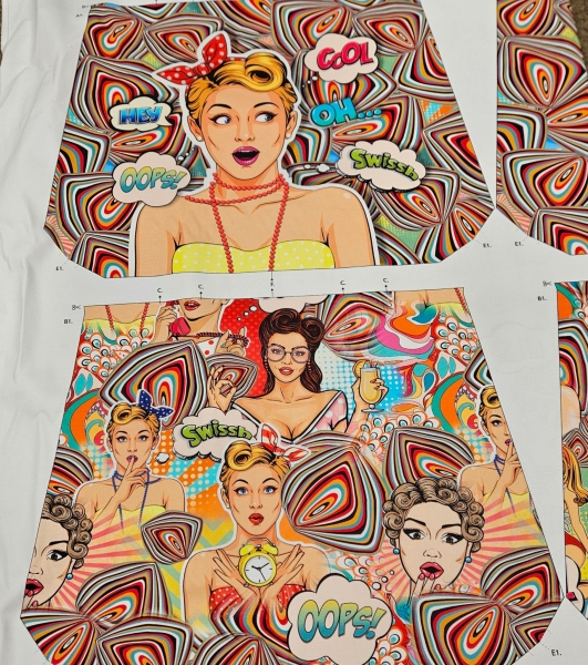 Taschenpanel von Stenzo poppige Panele aus Baumwolle für Taschen nähen