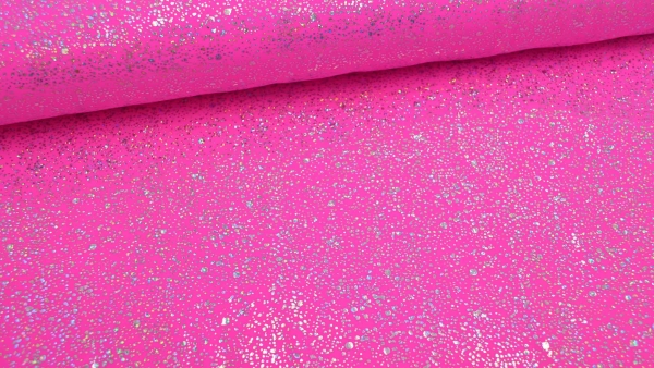 1064-Body Neon Pink Sprenkel Sprenkel Body Neon pink Sprenkel Hologrammstoff  Sprenkel Stretchstoff bi-elastisch Boldystoff Stoff für Badeanzuüge und Bikini Showtanz Fastnachtsstoff pink  Neon Tanzsport Showtanz Badeanzugsstoff