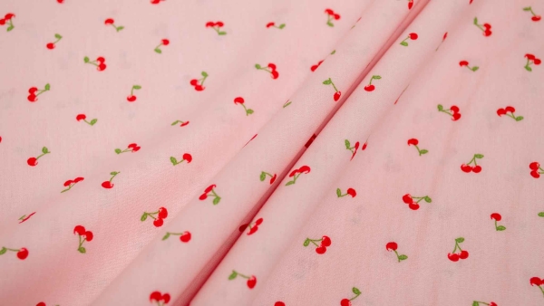 Poppy Design I love you cherry much rosa Mini-Kirschen Kirschstoff Stoff mit Kirschen rosa Obststoff Obst Baumwollstoff mit Kirschen Popeline  Stoff Stoff Kirsche  leckere Kirschen für den Sommer Marmeladenstoff Stoff für Kirschmarmelade rosa