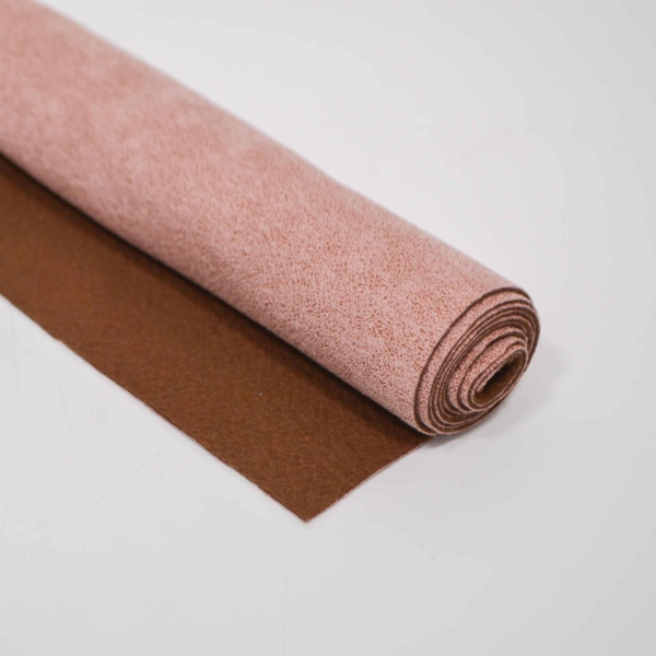 Kunstleder rosa meliert Velourlederimitat rosa melierter Polsterstoff rosa Kunstleder rosa melange Möbelbezugsstoff rosa rosafarbener Möbelstoff - Ellison 9180 - Rolls 0089