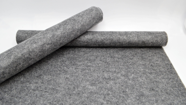 EXTRA Meterware 4mm stark - 903 grau meliert Wollfilz grau melange 4mm stark