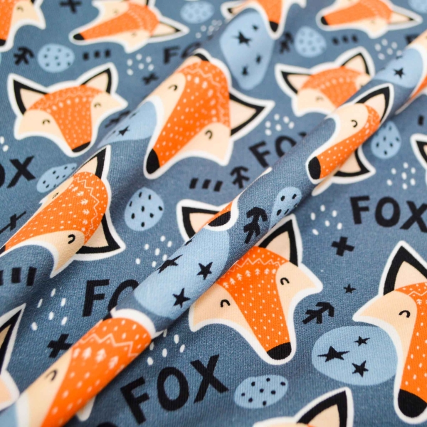 KATINOH Textil Rammelkamp French Fuchs Füchsle Fox schlauer Fuchs Füchse Terry Terry French Jersey Kinderjersey Männer Sweatstoff Elastik Elasthan Baumwolle Baumwolljersey  DIY Naehen Nähen Design Textilien Onlineshop Online Stoffe