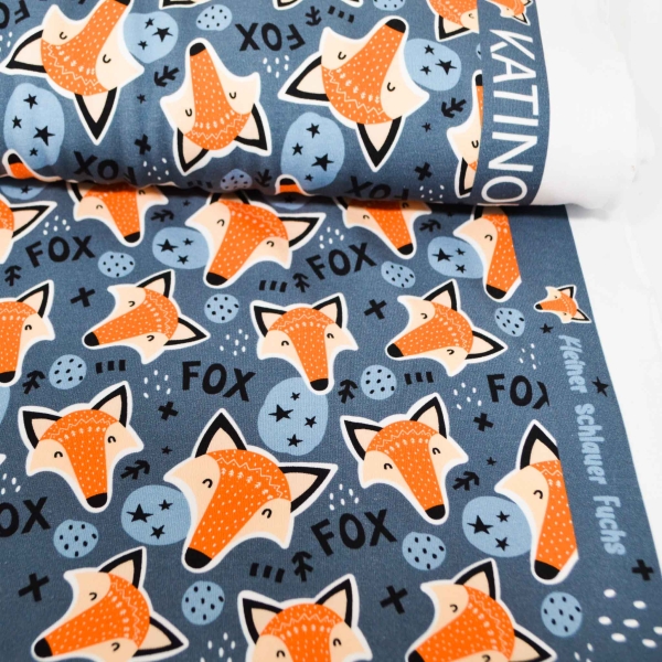 KATINOH Textil Rammelkamp French Fuchs Füchsle Fox schlauer Fuchs Füchse Terry Terry French Jersey Kinderjersey Männer Sweatstoff Elastik Elasthan Baumwolle Baumwolljersey  DIY Naehen Nähen Design Textilien Onlineshop Online Stoffe