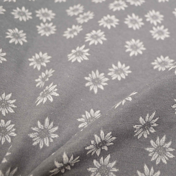Landhausstil Edelweiß Stoff mit Edelweiss rot roter Jacquard Jacquardstoff im Landhaus Landhausstoff mit Edelweiß rot dunkelrot