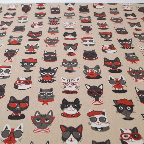 Katzen Kater Katzenstoff beschichteter Stoff Katzen Beschichtung Baumwolle Kater Katzen Katze beschichtet  Polyacryl beschichtet Katzen