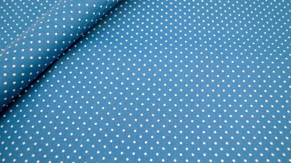 blaue Minipunkte Punkte beschichtet blau Baumwollstoff beschichtet - Baumwollstoff versiegelt beschichteter Baumwollstoff Tischdeckenstoff beschichtet Tischdeckenstoff abwaschbar abwaschbarer Tischdeckenstoff beschichtet  beschichtete Baumwolle blau
