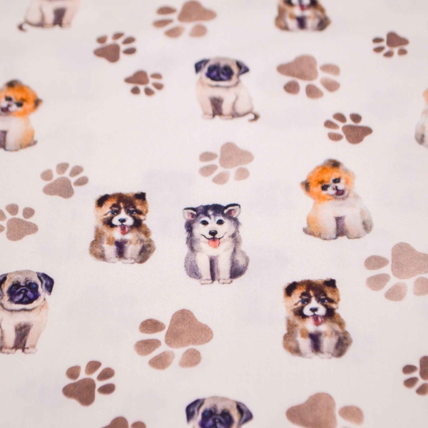 Stoffset mit Hunden und Pfoten Stoff Hunde Hundestoff Pfotenstoff Tatzen Hundepfoten Hund Hunde Tazten Pfoten Baumwollsets Nähsets Materialset Kombistoff  Baumwolle