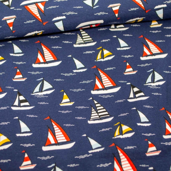 Segeln Sailing Segelboote Segelboot Boote Boot Kinderjersey mit Segelbooten Booten marine dunkelblauer Jerseys Kinderjersey Jersey für Kinder Jersey Boote für Jungs Baby Jersey  Baumwolljersey