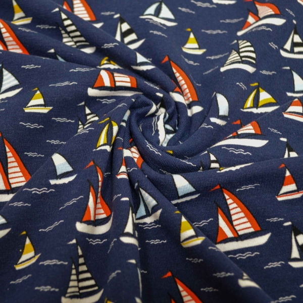 Segelboote Segelboot Boote Boot Kinderjersey mit Segelbooten Booten marine dunkelblauer Jerseys Kinderjersey Jersey für Kinder Jersey Boote für Jungs Baby Jersey  Baumwolljersey
