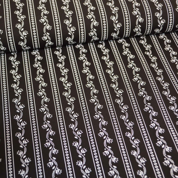 Trachten schwarz-weiß Trachten Trachtenstoff Trachten schwarz-weiß Baumwolle Tracht Trachtenblusenstoff schwarz-weiß Schürzenstoff Trachtenschürze Blümchen Landhausstil schwarz weiß