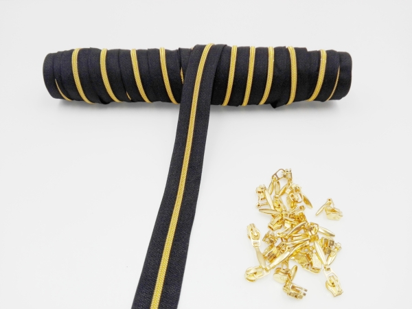 Zipper Automatikschieber für Endlosreißverschluss  PR0 Tropfen gold
