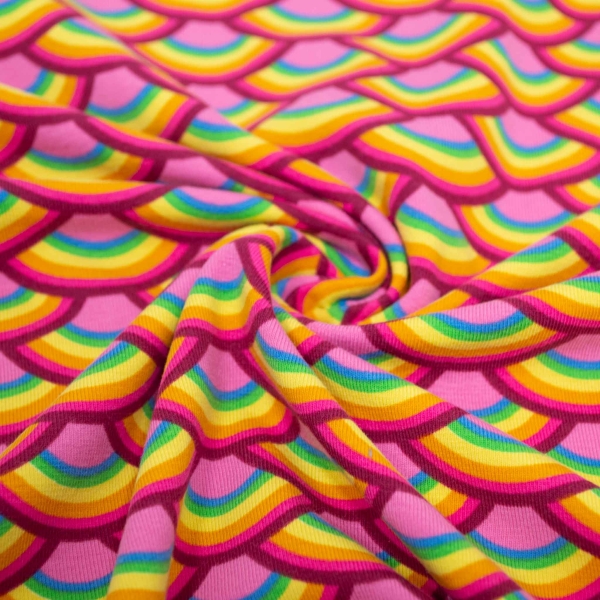 rosa Rainbows pink Regenbogen Regenbögen Rainbow rainbow Regenbogenersey rosa pink Regenbogen Regenbogen Kinderjersey Jerseyn Kinderjersey Regenbogenfarben pinker Jersey für Babys Jerseystoff Baumwolljersey Regenbogen