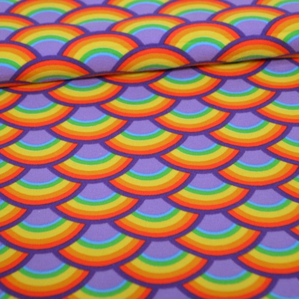 lilaRainbows Regenbogen Regenbögen Rainbow rainbow Regenbogenersey  lila Regenbogen Regenbogen Kinderjersey Jerseyn Kinderjersey Regenbogenfarben lila Jersey für Babys Jerseystoff Baumwolljersey Regenbogen