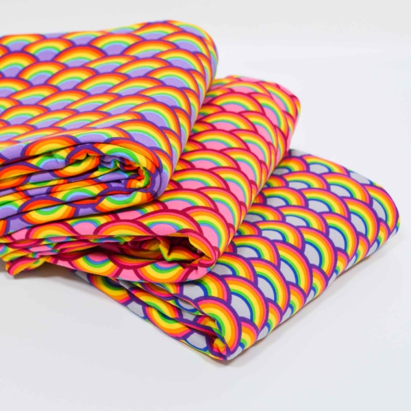 Sgraue Rainbows Regenbogen Regenbögen Rainbow rainbow Regenbogenersey  grau Regenbogen Regenbogen Kinderjersey Jerseyn Kinderjersey Regenbogenfarben grau Jersey für Babys Jerseystoff Baumwolljersey Regenbogen