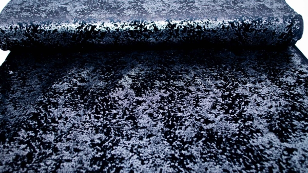 Noteboom 16130-008 schwarzer Samt mit blauem Glitzer schwarzer Samt mit blauem Lurex Dekostoff  Samtstoff  Samtkleid Vorhänge Dekostoff  Weihnachten Fastnacht Fasching Karneval Vorhangstoff