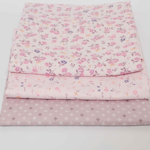 1506-Nähset Spring Set Stoffset Baumwolle Frühling Rosa Pastell  Nähset Stoffsets Stoffpaket Patchwork Springtime Spring Frühling Baumwollset Rosa Blumen Nähsets Materialset Patchwork Patchworkstoff Angebot Kombistoffe nähen