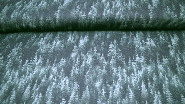 0663 - Infinity Tannen grün Schwarzwald Schwarzwald Eigendesign Schwarzwald Tannenwald grün Tannen grün Deco-Line made by Deco-Line Eigenproduktion Inifinity-Line moderner Landhausstil Schwarzwald Design Maskenstoff Infinity Line Eigenproduktion