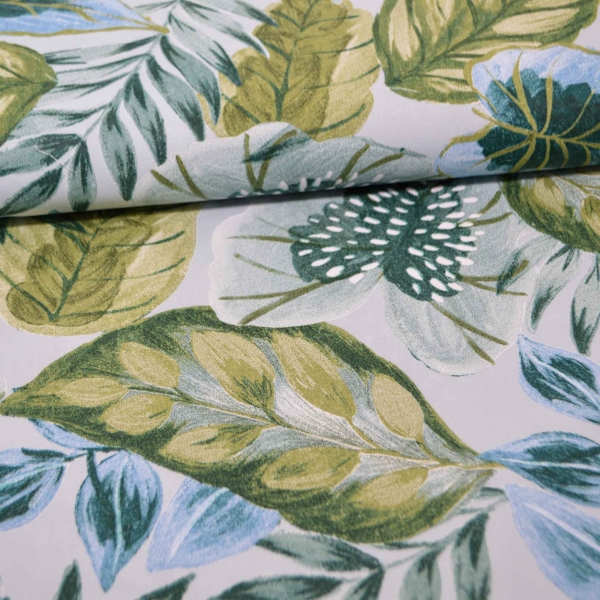 Tuva Tuvatextiles Acrisol TUVA Acrisol Tropical 229 grüne Markise grün Dralon Outdoor grün Farn Blätter Grau  Outdoor Blätter Outdoorstoff Dralon teflonbeschichtet Teflonbeschichtung Dralon lichtbeständig wetterbeständig Outdoorstoff Außenbereich grün