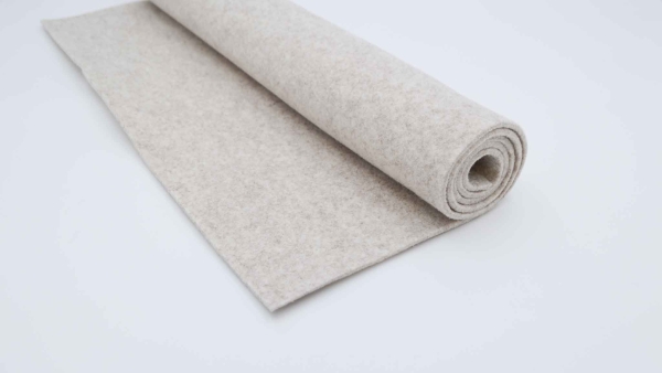 Tweed Filz natur Wollfilz naturfarbener Filz 3mm Rolls 50 x 100 cm