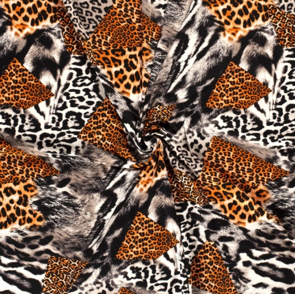 Viskose Viskosejersey Viskosestoff Tiere wilde Tiere Tierfelldruck Puma Leo Zebra Stoff  Viskose