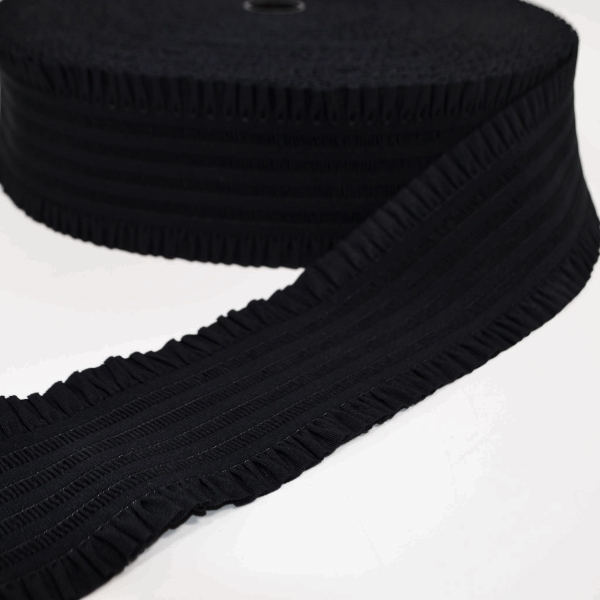 Ziergummi navy meliert breit 10 cm breiter Gummi Ziergummi Rüschengummi Rüschen  Gürtelgummi Ziergummi gerafft gesmokt gerüschter Gummi gerafft  Ziergummi breit Gummi navy