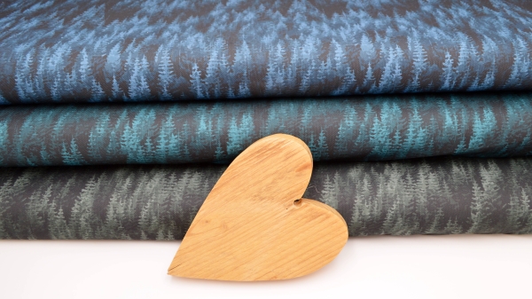 0663 - Infinity Tannen petrol Black Forest green Schwarzwald Schwarzwald Eigendesign Schwarzwald Tannenwald grün Tannen grün Deco-Line made by Deco-Line Eigenproduktion Inifinity-Line moderner Landhausstil Schwarzwald Design Maskenstoff Infinity Line Eige